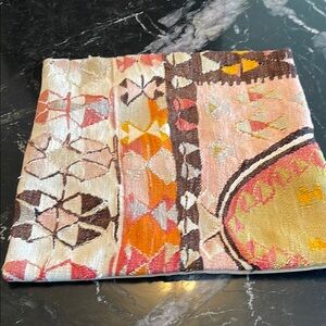 Colorful Turkish Kilim Geometric Patterned Pillow Cover